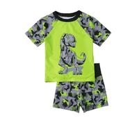 Générique Maillot de Bain garçon Shorty imprimé Dinosaure Confortable pour Plage été 5-12 Ans (Green, 8-9 Years)
