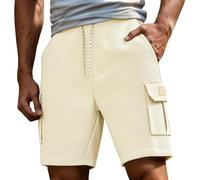 Générique Maillot de Bain Homme Été Plage Piscine Short de Travail décontracté pour l'été, Coupe Ample, Style Cinq Poches, Short Plage et Loisirs (Khaki, XL)