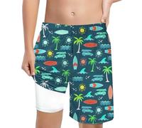 Générique Maillot De Bain Imprimé Cartoon Garcon Séchage Rapide Short De Bain Enfant Été avec Doublure Intérieure Taille Haute Boxer Shorts Ample Taille Élastique avec Cordon Short De Natation