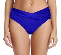 Générique Maillot de Bain Menstruel, Culotte Menstruelle, Fuite Menstruation Bas de Bikini Femme Short de Bain Absorbant Short de Bain Taille Haute Amincissant Gainant Ventre Plat (02 Bleu, S)