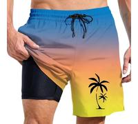 Générique Maillot de Bain pour Homme avec Doublure de Compression et Poches (Yellow, XL)