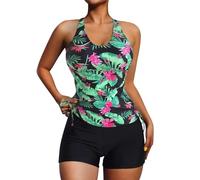 Générique Maillot de Bain Shorty Femme 2 Pieces Sexy Ronde Tankini Femme Gainant Menstruel Natation Ete Bikini Sport Plage Marque Swimwear Vêtements Cadeau Femme(Vert,M)
