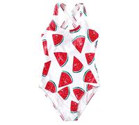 Générique Maillot De Bain Une Piece Enfant,Impression Conjoined Crisscross Filles Imprimer ÉTé Mignon Floral PastèQue Maillot De Bain Petites Filles Maillots De Bain (White, 11-12 Years)