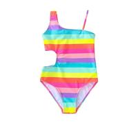 Générique Maillot De Bain Une Piece,Maillot De Bain à Rayures Arc-en-Ciel Joli Maillot De Bain Amincissant à La Taille (Multicolour, 100)