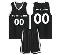 Générique Maillot De Basket Homme Femme Personnalisable, Ensemble Baskets Personnalisé Avec Nom Et NuméRo D'éQuipe, Personnalisable Maillot De Basket AméRicain Adulte Tenue De Basket Enfant, XS-6XL