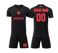Générique Maillot de Foot Enfant, 24/25 Maillots Domicile/Extérieur, Ensemble Foot Enfant Personnalisé avec Votre Nom Numéro Logo, Ensemble Maillot de Football Short pour Garçons Hommes #5