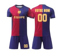 Générique Maillot de Foot Enfant, 24/25 Maillots Domicile/Extérieur, Ensemble Foot Enfant Personnalisé avec Votre Nom Numéro Logo, Ensemble Maillot de Football Short pour Garçons Hommes #4