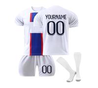 Générique Maillot De Foot Personnalisé Enfant Et Adultes avec Nom Numéro De L'Équipe, Tenue De Sport Garçon Homme Cadeau Vêtements De Football Strips Tee Shirt Personnalisable Short avec Chaussette