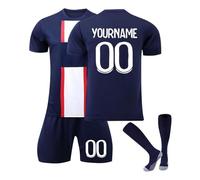 Générique Maillot De Foot Personnalisé Enfant Et Adultes avec Nom Numéro De L'Équipe, Tenue De Sport Garçon Homme Cadeau Vêtements De Football Strips Tee Shirt Personnalisable Short avec Chaussette