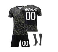 Générique Maillot De Foot Personnalisé Enfant Et Adultes avec Nom Numéro De L'Équipe, Tenue De Sport Garçon Homme Cadeau Vêtements De Football Strips Tee Shirt Personnalisable Short avec Chaussette