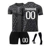 Générique Maillot De Foot Personnalisé Enfant Et Adultes avec Nom Numéro De L'Équipe, Tenue De Sport Garçon Homme Cadeau Vêtements De Football Strips Tee Shirt Personnalisable Short avec Chaussette