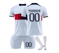 Générique Maillot De Foot Personnalisé Enfant Et Adultes avec Nom Numéro De L'Équipe, Tenue De Sport Garçon Homme Cadeau Vêtements De Football Strips Tee Shirt Personnalisable Short avec Chaussette