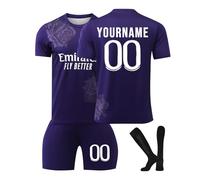 Générique Maillot De Foot Personnalisé Enfants Football Maillots De Soccer 24 25 Home Away avec Nom Et Numéro DIY T-Shirt Tenue De Sport Cadeau pour Garçon Et Homme