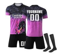 Générique Maillot De Foot Personnalisé Enfants Football Maillots Vêtements De Football avec Nom, Numéro et Logo,Maillots de Joueur de Football Garçon Personnalisable T-Shirt Short avec Chaussette