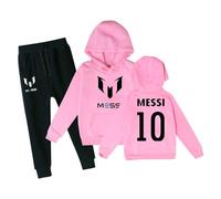 Générique Maillot de football pour enfants IN-TER MIA-MI #10 ME-SSI Ensemble sweat à capuche et pantalon de survêtement pour garçons Cadeau de football pour garçons #11