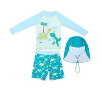 Générique Maillots de Bain Garçons - Maillot de Bain 3 pièces Anti-éruption pour bébé garçon - UPF 50+ - Manches Longues - Motif Dessin animé - avec Bonnet