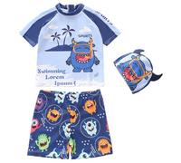 Générique Maillots de Bain pour Enfants, Maillot de Bain garçon Manches Longues Solaire UPF 50 avec t-Shirt - et Short de Bain pour activités Aquatiques