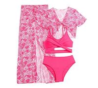 Générique Maillots de Bain pour Filles Ensemble de Plage 4 pièces avec Jupe Maillot -éruption Habillement d'été décontracté pour Enfants de 7 à 12 Ans 2pièces (9-10 Years)