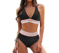 Générique Maillots Deux pièces pour Femmes Gainant Ventre Plat Ensemble V Taille Haute Triangle Bikini Set Sexy Élégant Push-up Beachwear 2025 Ete Chic Maillots