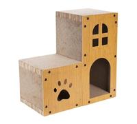 Générique Maison en Carton pour Chats Griffoir Cave Double Couche Lit Papier Ondulé Protection Meuble Décoration Assemblage Simple Convient à Maison Chambre Sal, 56cm