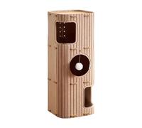 Générique Maison pour Chat Abri en Feutre Condo Vertical avec Balle Pendante et Poste à Griffer Adapté Aux Chats D'Intérieur pour Exercice Repos Jeu Détente, Brun, 3 Niveaux