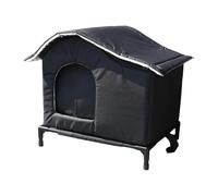 Générique Maison pour Chats Errants Abri pour Chats de Rue Isolé Imperméable Rideau Coupe-Vent Tissu Oxford Accessoire Chaud Adapté à l'hiver Refuge Extérieur, Noir, S