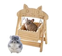 Générique Maison pour Hamster - Accessoires de Cage pour Petits Animaux en Bois Sûr à Ronger,Cachette et Hamac pour Rongeur,pour Gerbille Souris Chinchilla Nain Furet Lapin