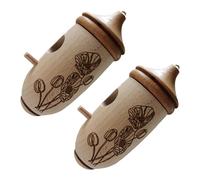Générique Maisons de colibris en Bois de hêtre Naturel, 2 pièces, F | Plats d ' alimentation en bois fabriqués à la main, sculptés à la main artistique, durabilité pour les amoureux de la