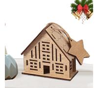 Générique Maisons de Noël | Scène de Noël en Bois Conduit | Bâtiment à Collection de Bureau pour Une fenêtre Appartement Appartement Affair