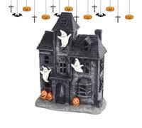 Générique Maisons de Village Hantées,Maison Hantée Illuminée pour Fêtes | Décoration Halloween Effrayante pour Chambre Table Cuisine Bureau Salon Restaurant Bibliothèque