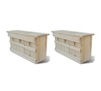 Générique Maisons pour Moineau 2 pcs Bois 44 x 15,5 x 21,5 cm,Décorations,Cabanes à Oiseaux & à Animaux Sauvages,Cabanes à oiseaux-276008