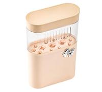 Générique Makeup Brush Holder, Cosmetic Brush Case, Silicone Brushes Storage Box, 5.51x2.36x8.27 inches Clear Lid Organizer Built in Cleaning Pad, Dustproof & Portable Vanity, Bathroom