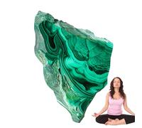 Générique Malachite Crystal - Raw Polished Malachite Stone Slices, Natural Mineral Specimens | Decorative Crystal Slices for Rock Collecting, Meditation, Home Decor, Flower Pots, Study Room Display