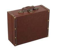 Générique Malle À Rangement Cuir Vintage Valise déco ancienne en simili