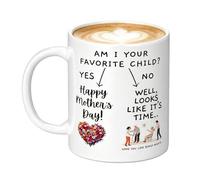 Générique Mama Cup, 330ml Ceramic Tea Mug, Humorous Mom Print Drinkware with Clean Coating, Sturdy Porcelain Beverage Cup with Artistic Lettering Design, Daily Use Mug for School and Office Use