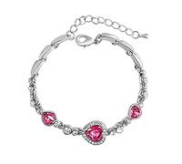 Générique Maman Mm Bijoux Amour Coeur Bracelet Femmes Bracelet Poignet Bracelet Filles Accessoires Cadeaux De Vacances Mm Quartz Anneaux (Hot Pink, One Size)
