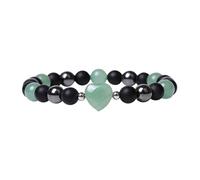 Générique Maman Quartz 2 Acier Élastique Anneaux Charms Bangles Stone With Pearls Beads Bracelet Jonc Message Bracelet Largeur Rose Anneaux (E, One Size)