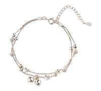Générique Mamie 4 Anneaux Bracelet For Women Adjustable Bangle Bracelets Dainty For Birthday Anniversary Christmas Thanksgiving Day Argent Homme Anneaux (C, One Size)