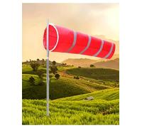Générique Manche à Air Réfléchissante, Indicateur de Direction du Vent | Tissu Nylon Imperméable, Rotation 360°, Avec Mât pour Extérieur, Jardin et Agriculture(2m Pole+1.5m Windsock)