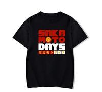 Générique Manches Courtes Sakamoto Days T-Shirt À Manches Courtes pour Hommes, T-Shirt Décontracté Surdimensionné À Manches Courtes pour Hommes (1 3XL)