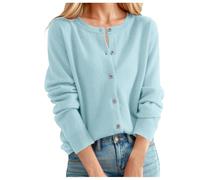 Générique Manches Longues, Tricot Doux et Chaud,col Rond Manteau en Cardigan tricoté,Cardigan en Cachemire pour Femme, Cardigan à Manches Longues avec Boutons sur Le Devant