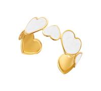 Générique manchette en forme de cœur en acier inoxydable, robuste et résistant ternissement, avec finition dorée, idéal pour une utilisation quotidienne et de fête par les femmes, bijoux pour femmes