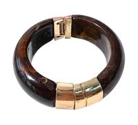 Générique Manchette en résine avec détails dorés | Structure d ' ouverture à charnière, usure et retrait manuels, finition incurvée brillante, bijoux dorés contrastés