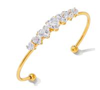 Générique Manchette réglable en Acier Inoxydable élégant décoré de Diamants simulés Brillants Accessoire de Poignet Polyvalent à Porter Quotidien