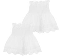 Générique Manchettes à Volants Détachables en Coton Blanc pour Femme, Volant de Poignet Confortable et Élégant, Accessoires pour Robes et Chemisiers