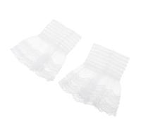 Générique Manchettes Accessoires Élégants en Chiffon Blanc en Dentelle Plissée et Faciles à Coudre pour Femmes et Filles pour Cosplay et Fêtes Costumées