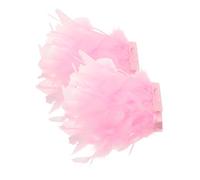 Générique Manchettes Détachables Accessoires Manucure Féminins Élégants Légères Rose Plumage en Organza pour Nail Art pour Séances Photos et Salons de Manucure