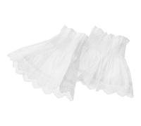 Générique Manchettes en Dentelle pour Femmes en Coton Blanc, Poignets Ajustables Confortables Volants Floraux, Élégance Féminine pour Toutes Occasions