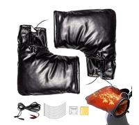 Générique Manchons de Guidon pour Moto - Moufles Chauffantes 12V,Mitaines de Guidon Imperméables et Chauffantes - pour Hiver Scooter Quad Vélo Trajet Motoneige Voiture Électrique