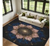 Générique Mandala Lotus Tapis Salon 200x200cm Méditation